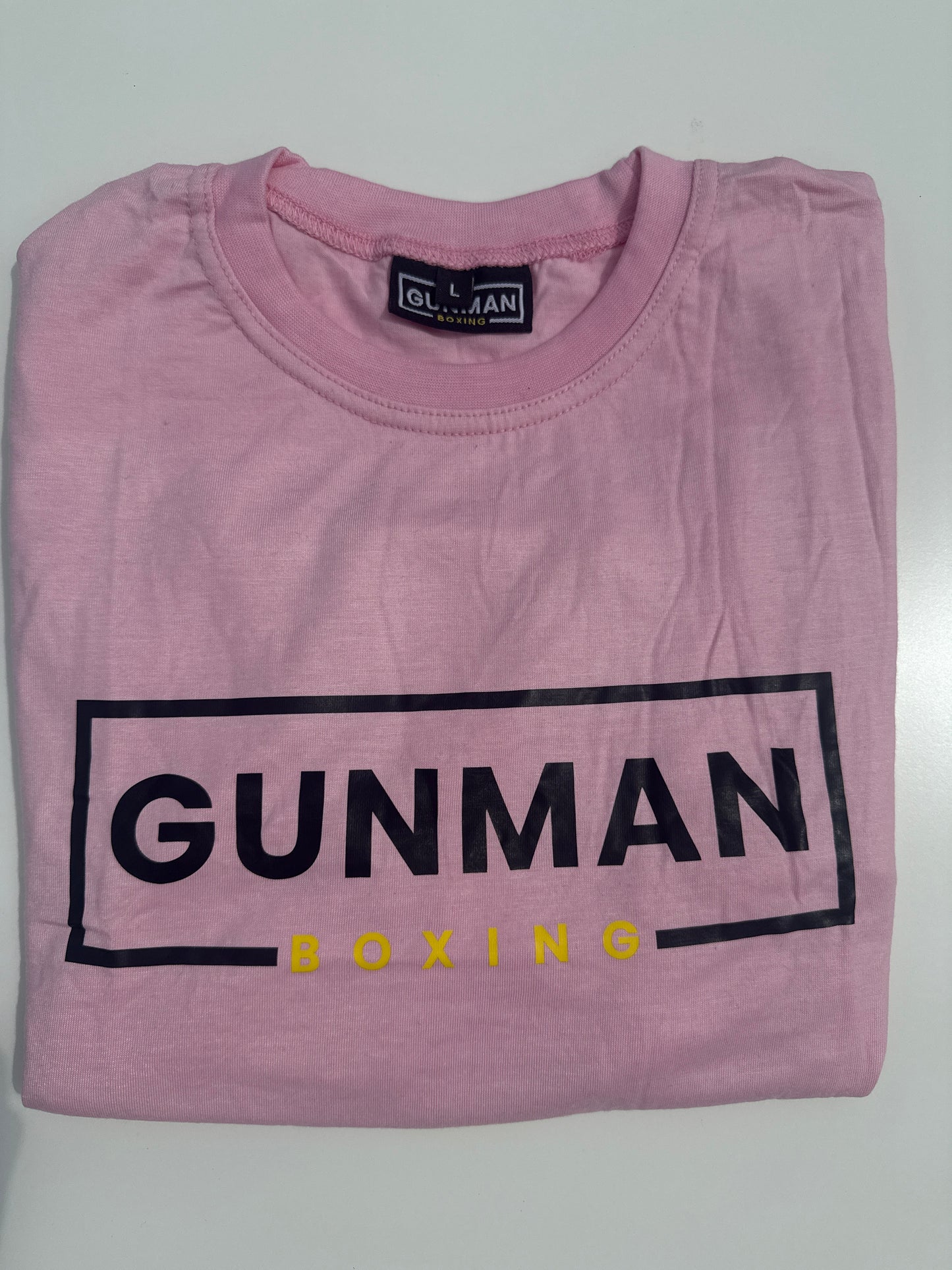 Gunman Boxing T Shirt - Pale Pink