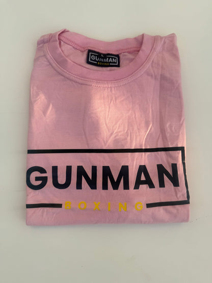 Gunman Boxing T Shirt - Pale Pink