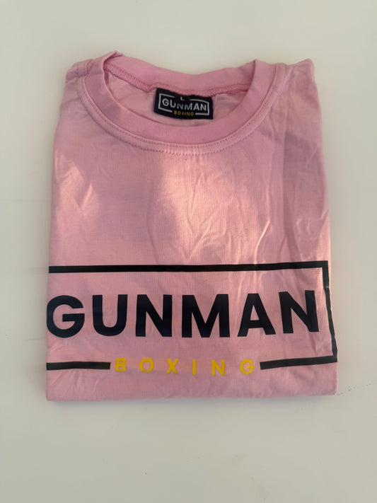 Gunman Boxing T Shirt - Pale Pink